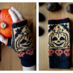 Pumpkin Fingerless Mitts Free Knitting Pattern