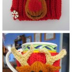 Reindeer Christmas Cup Cosy Free Knitting Pattern