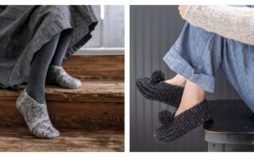 Simple House Slippers Free Knitting Pattern