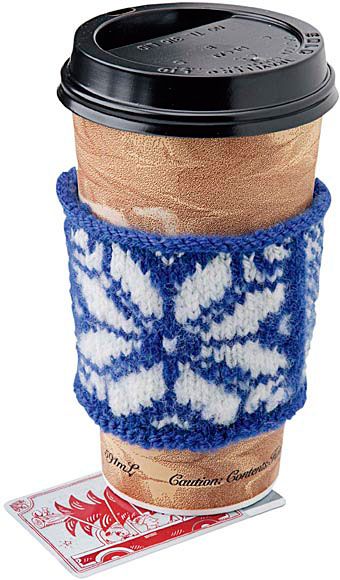 Snowflake Cup Cozy Free Knitting Pattern