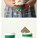 Snowman Cup Cozy Free Knitting Pattern