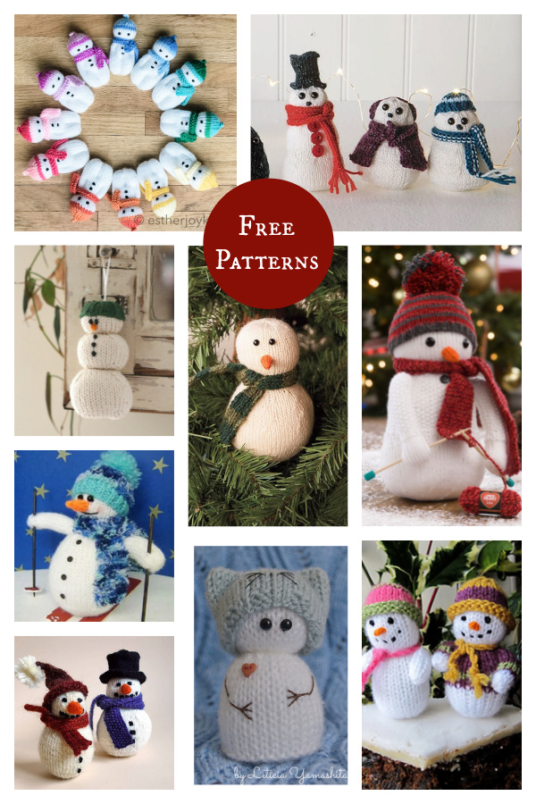 Snowman Free Knitting Pattern 