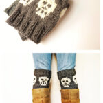 Snuggly Skull Halloween Boot Cuffs Free Knitting Pattern