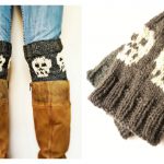 Snuggly Skull Halloween Boot Cuffs Free Knitting Pattern