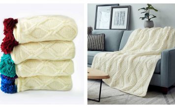 Twisted Blanket Free Knitting Pattern