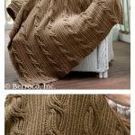 Twisted Stitches and Wide Cables Blanket Free Knitting Pattern