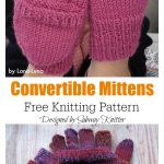 2 in 1 Fingerless Gloves & Mittens Free Knitting Pattern