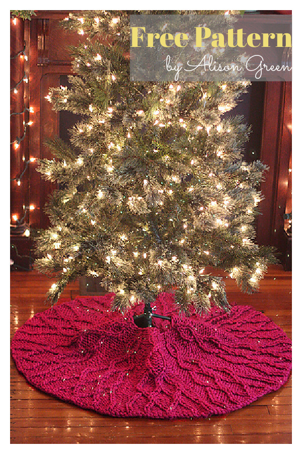 Cherry Cordial Christmas Tree Skirt Free Knitting Pattern