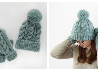 Classic Cabled Hat and Mittens Free Knitting Pattern