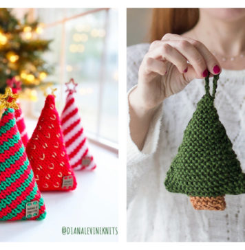Easy Christmas Tree Free Knitting pattern and Paid