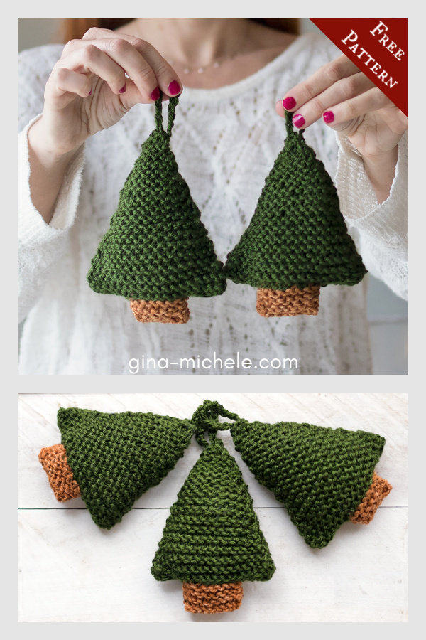 Easy Christmas Trees Free Knitting pattern