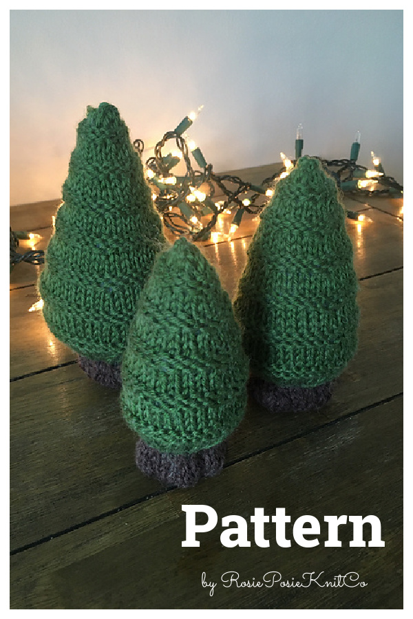 Evergreen Trio Christmas Tree Knitting Pattern