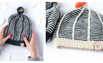 Fancy Striped Hat Free Knitting Pattern