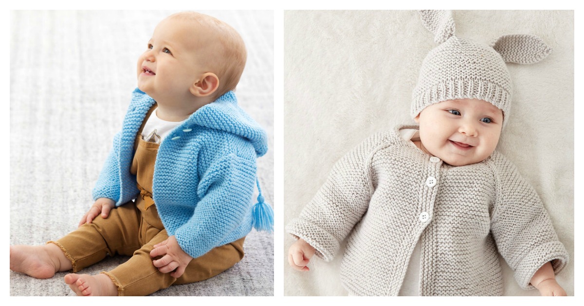 Garter stitch clearance baby jacket pattern