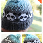 Panda Fair Isle Hat Free Knitting Pattern