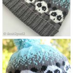 Panda Fair Isle Hat Free Knitting Pattern