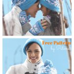 Snowflake Hat and Mittens Free Knitting Pattern