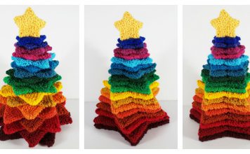 Stacking Stars Rainbow Tree Free Knitting Pattern