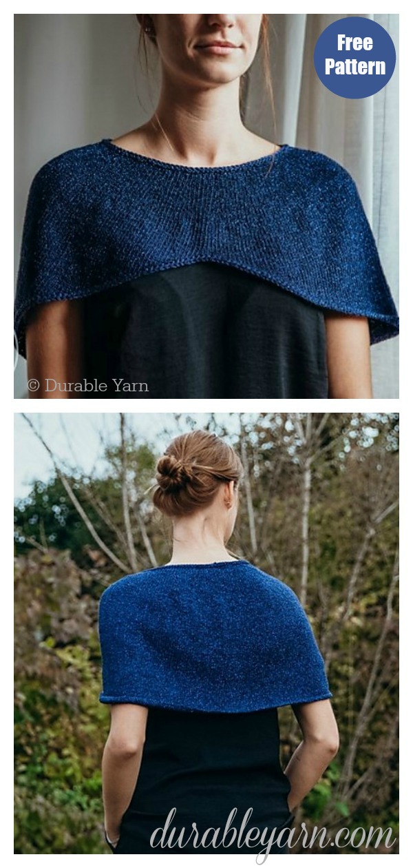 Stylish Capelet Free Knitting Pattern
