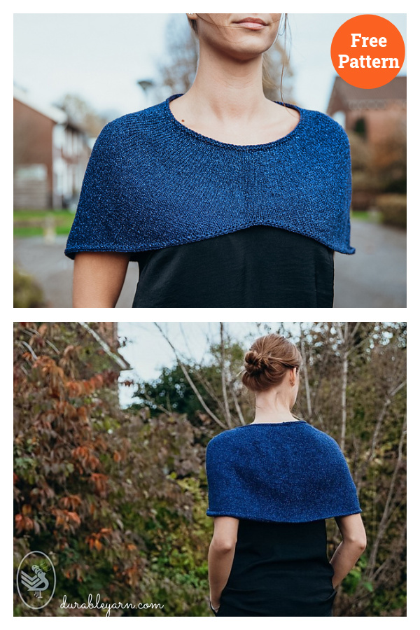 Stylish Capelet Free Knitting Pattern