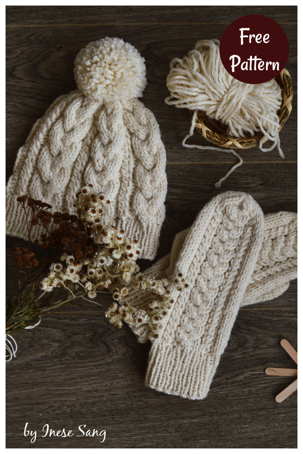 Tiilda Hat and Mittens Free Knitting Pattern
