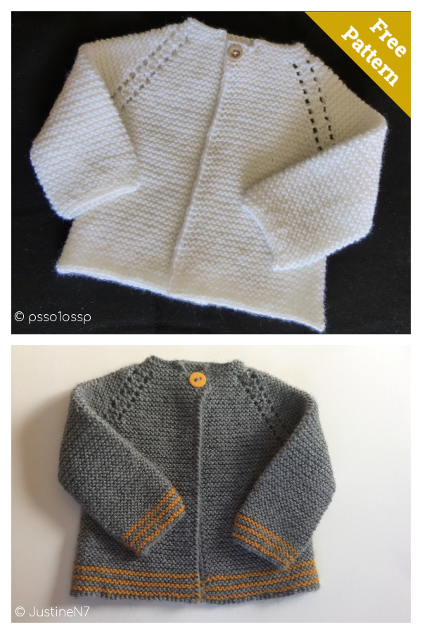 Top Down Garter Stitch Baby Jacket Free Knitting Pattern 