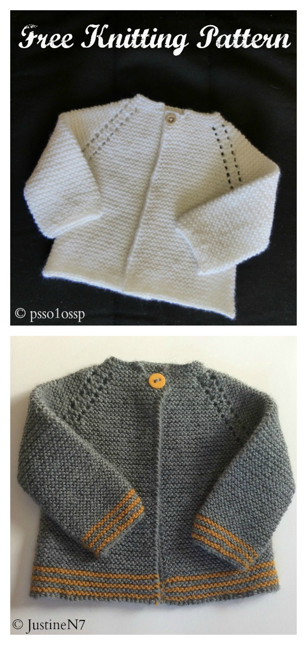 5 Garter Stitch Baby Sweater Free Knitting Pattern