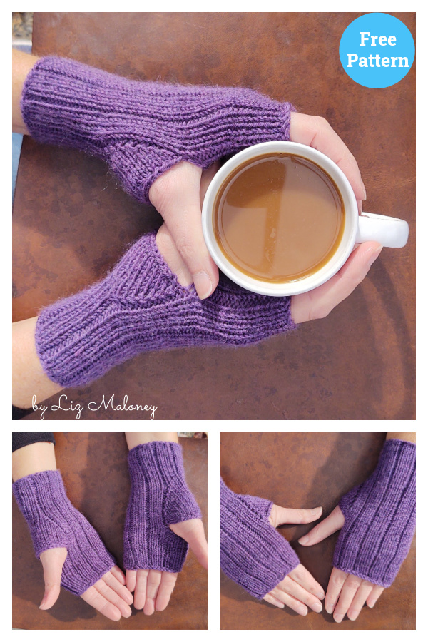 Two-at-a-Time Fingerless Mitts Free Knitting Pattern