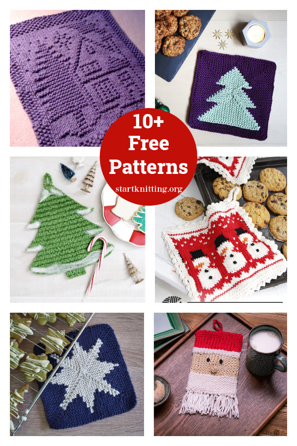10+ Christmas Potholders Free Knitting Patterns