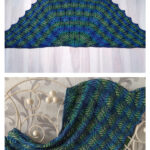 Brioche Stitch Peacock Shawl Free Knitting Pattern and Video Tutorial