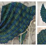 Brioche Stitch Peacock Shawl Free Knitting Pattern and Video Tutorial