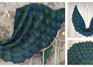Brioche Stitch Peacock Shawl Free Knitting Pattern and Video Tutorial