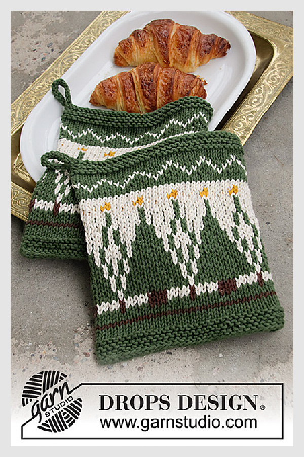 Christmas Potholders Free Knitting Pattern 