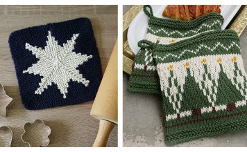 Christmas Potholders Free Knitting Pattern