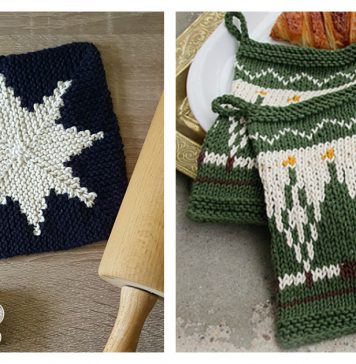 Christmas Potholders Free Knitting Pattern