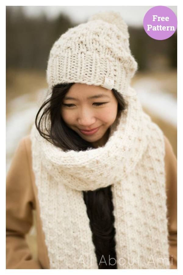 Chunky Dotty Scarf Free Knitting Pattern 