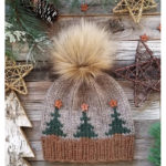 Fair Isle Christmas Trees Hat Knitting Pattern