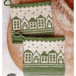 Frosty Town Potholders Free Knitting Pattern