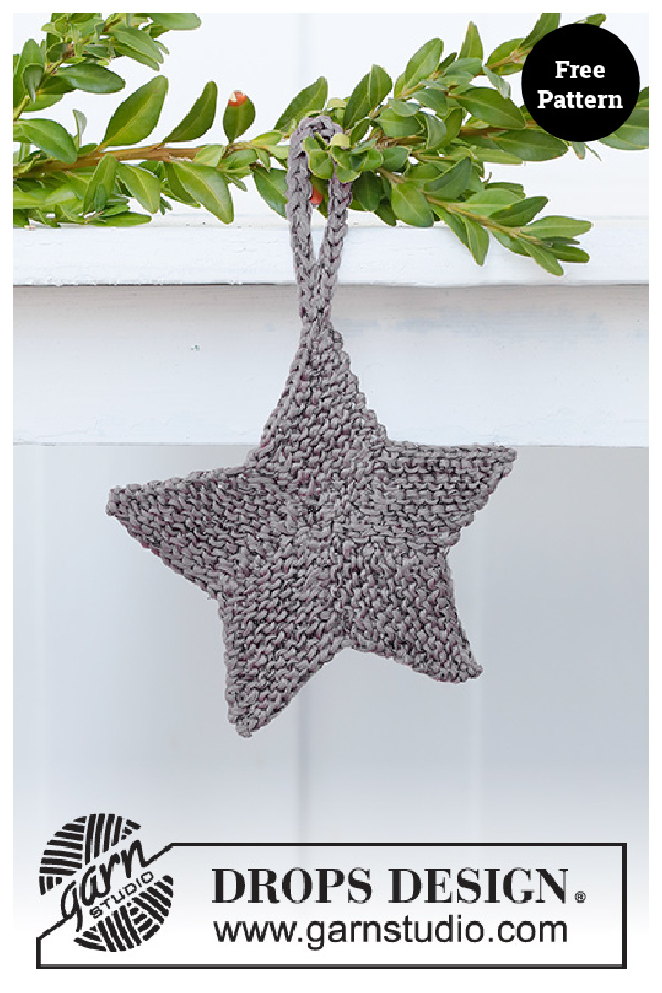 Joe Peace Star Shaped Christmas Decoration Free Knitting Pattern