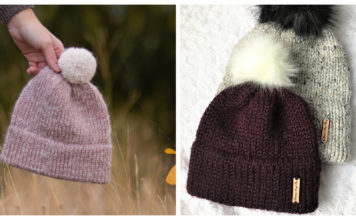 Simple Double Brim Beanie Hat Free Knitting Pattern