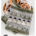 Snowman Time Potholders Free Knitting Pattern