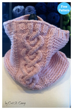6 Chunky Cable Cowl Free Knitting Pattern