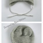 Bear Baby Bonnet Free Knitting Pattern