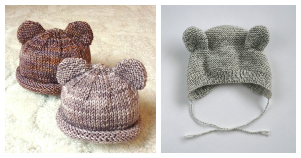 Bear Baby Hat Free Knitting Pattern