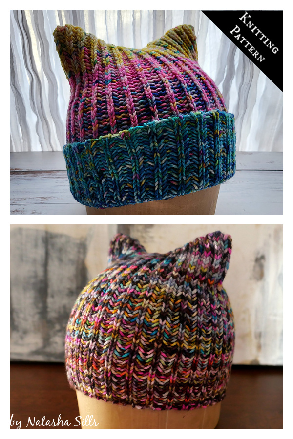 Brioche Cat Hat Knitting Pattern