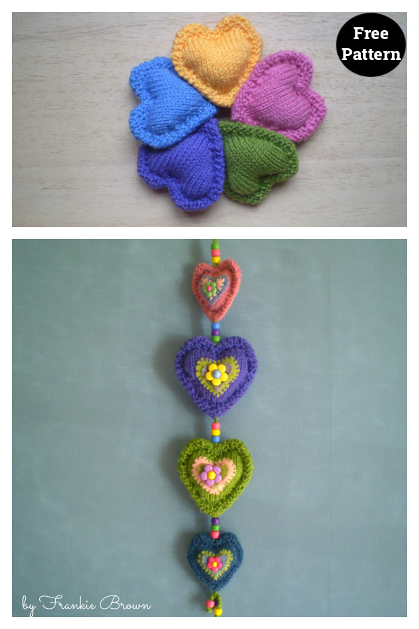 Framed Hearts Free Knitting Pattern