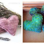 Heart-Shaped Lavender Sachet Free Knitting Pattern