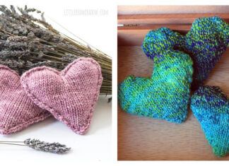 Heart-Shaped Lavender Sachet Free Knitting Pattern