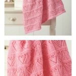 Lace Hearts Baby Blanket Free Knitting Pattern