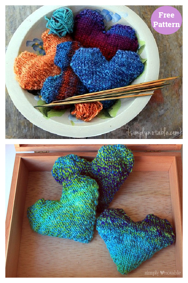 Herb Filled Heart-Shaped Sachet Free Knitting Pattern